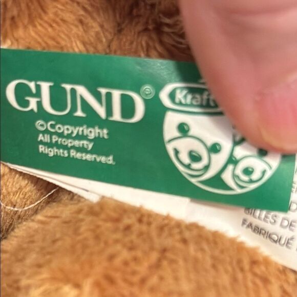 Gund Kraft Peanut Butter Bear Red Bow 10” Retired Limited Edition - Picture 7 of 10